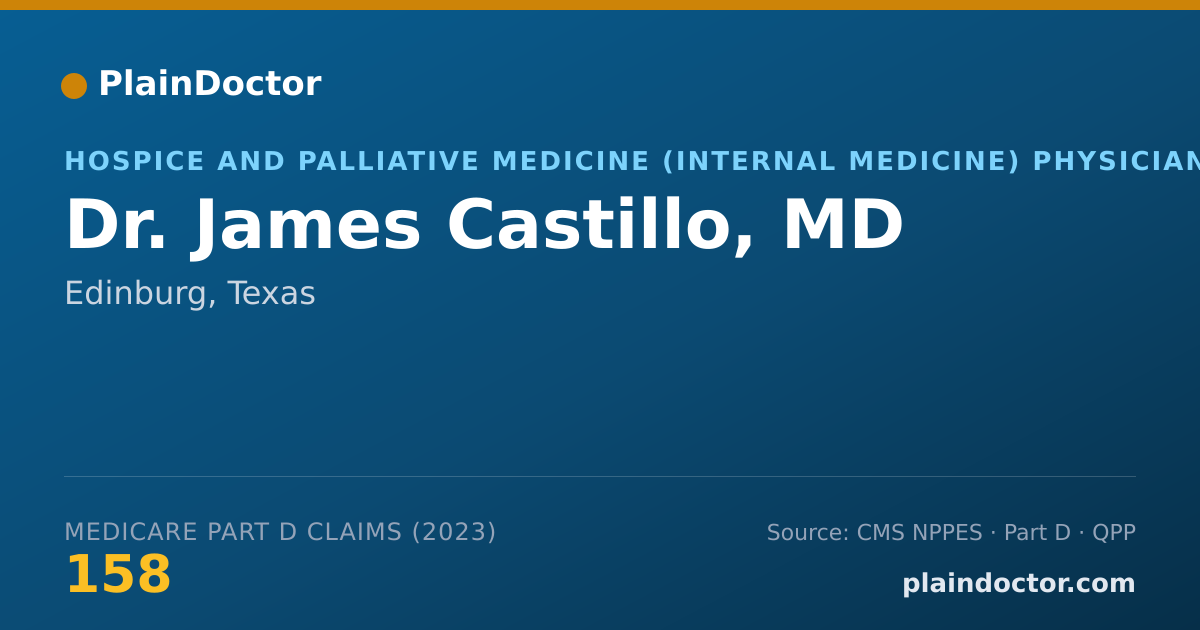Shareable card for James Castillo, MD - Hospice and Palliative Medicine (Internal Medicine) Physician, Edinburg, TX