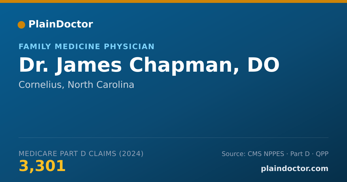 Shareable card for James Chapman, DO - Family Medicine Physician, Cornelius, NC