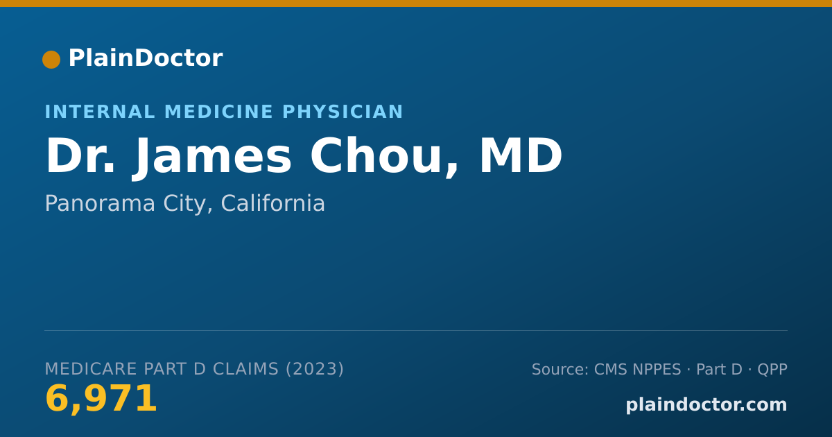 Shareable card for James Chou, MD - Internal Medicine Physician, Panorama City, CA