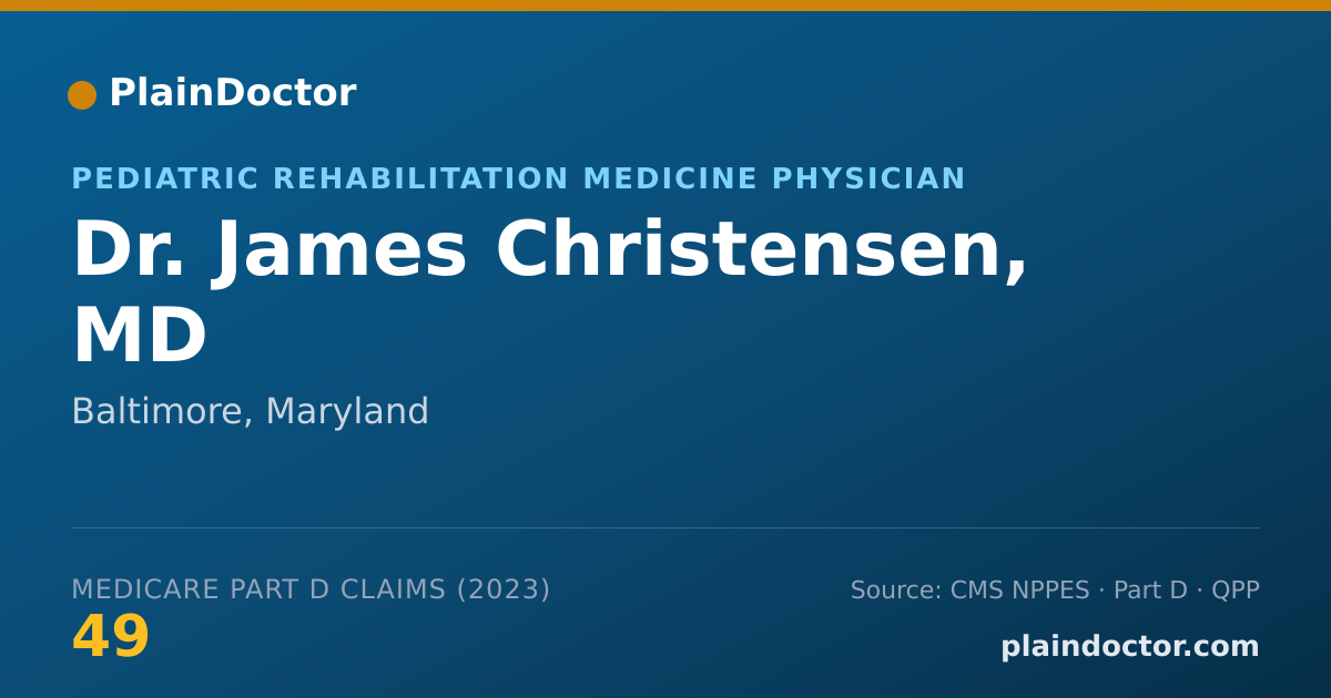 Shareable card for James Christensen, MD - Pediatric Rehabilitation Medicine Physician, Baltimore, MD