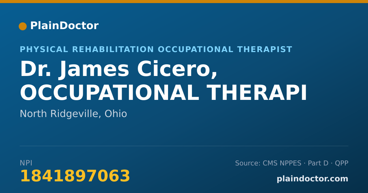 Shareable card for James Cicero, OCCUPATIONAL THERAPI - Physical Rehabilitation Occupational Therapist, North Ridgeville, OH