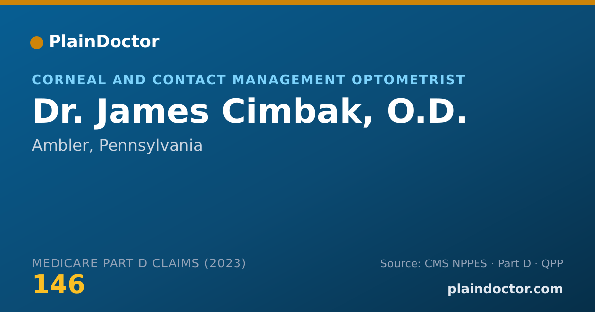 Shareable card for James Cimbak, O.D. - Corneal and Contact Management Optometrist, Ambler, PA