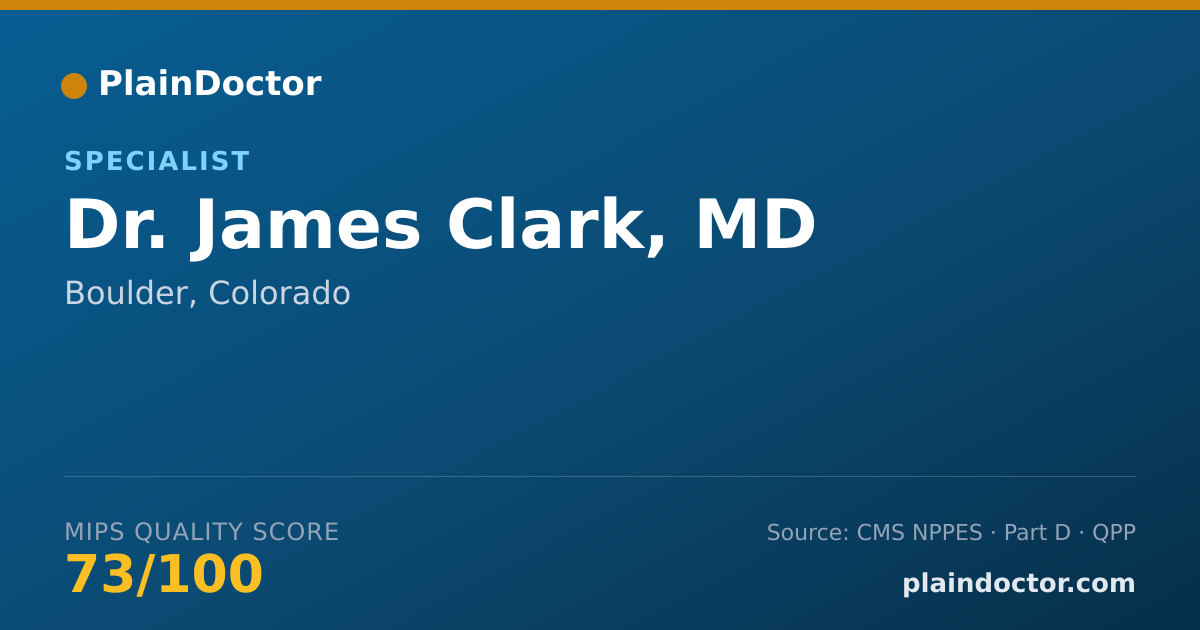 Shareable card for James Clark, MD - Specialist, Boulder, CO