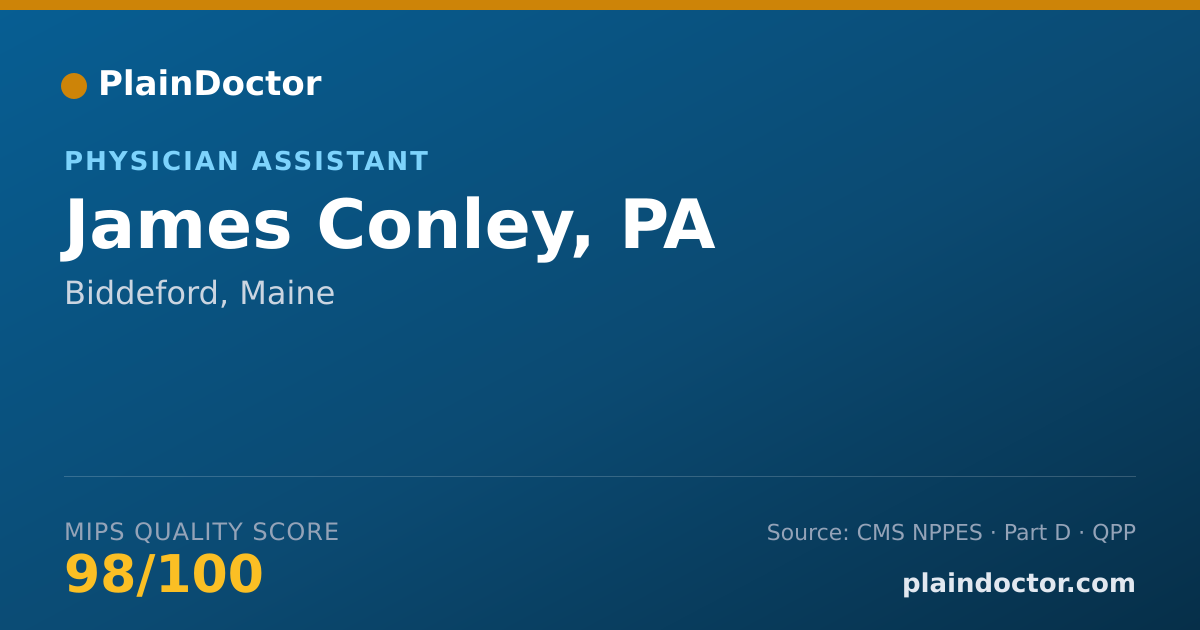 Shareable card for James Conley, PA - Physician Assistant, Biddeford, ME