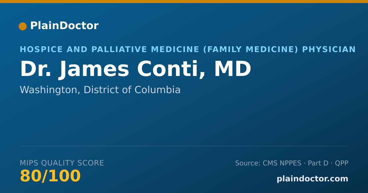 Shareable card for James Conti, MD - Hospice and Palliative Medicine (Family Medicine) Physician, Washington, DC