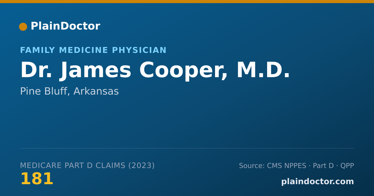 Shareable card for James Cooper, M.D. - Family Medicine Physician, Pine Bluff, AR