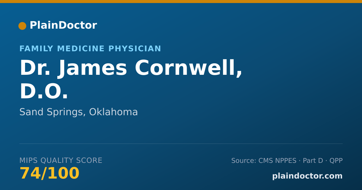 Shareable card for James Cornwell, D.O. - Family Medicine Physician, Sand Springs, OK