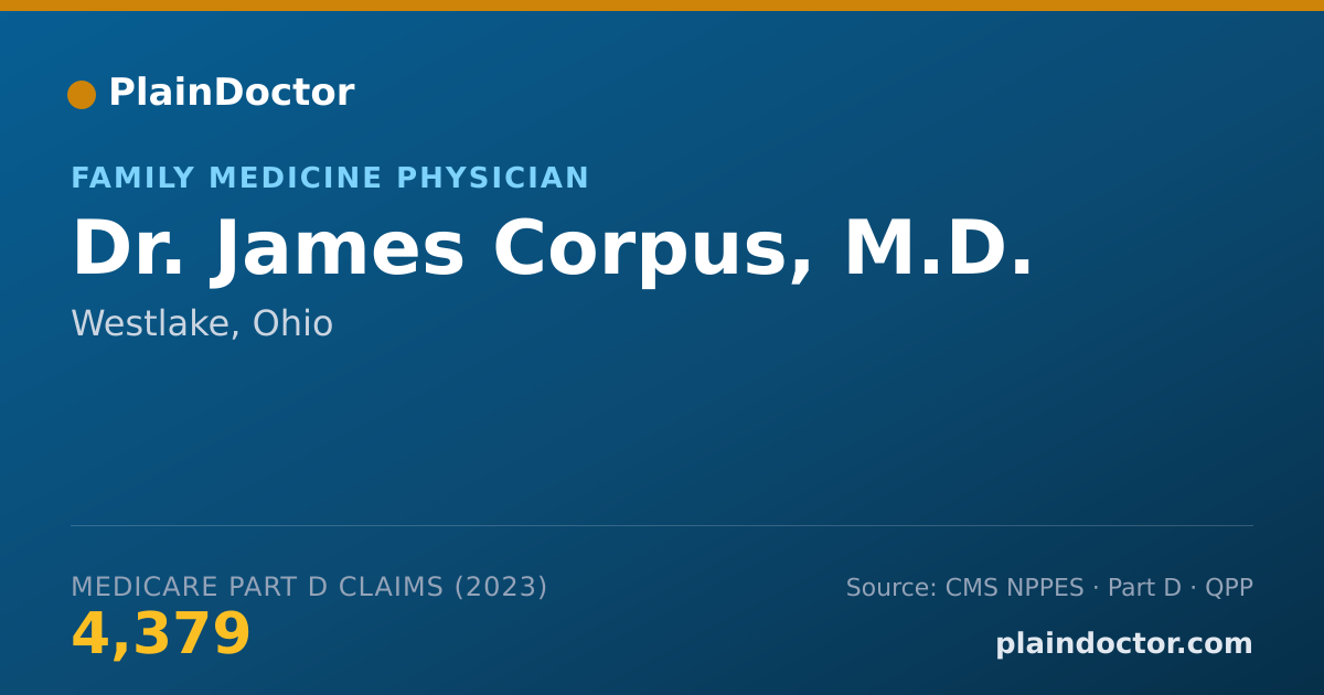 Shareable card for James Corpus, M.D. - Family Medicine Physician, Westlake, OH