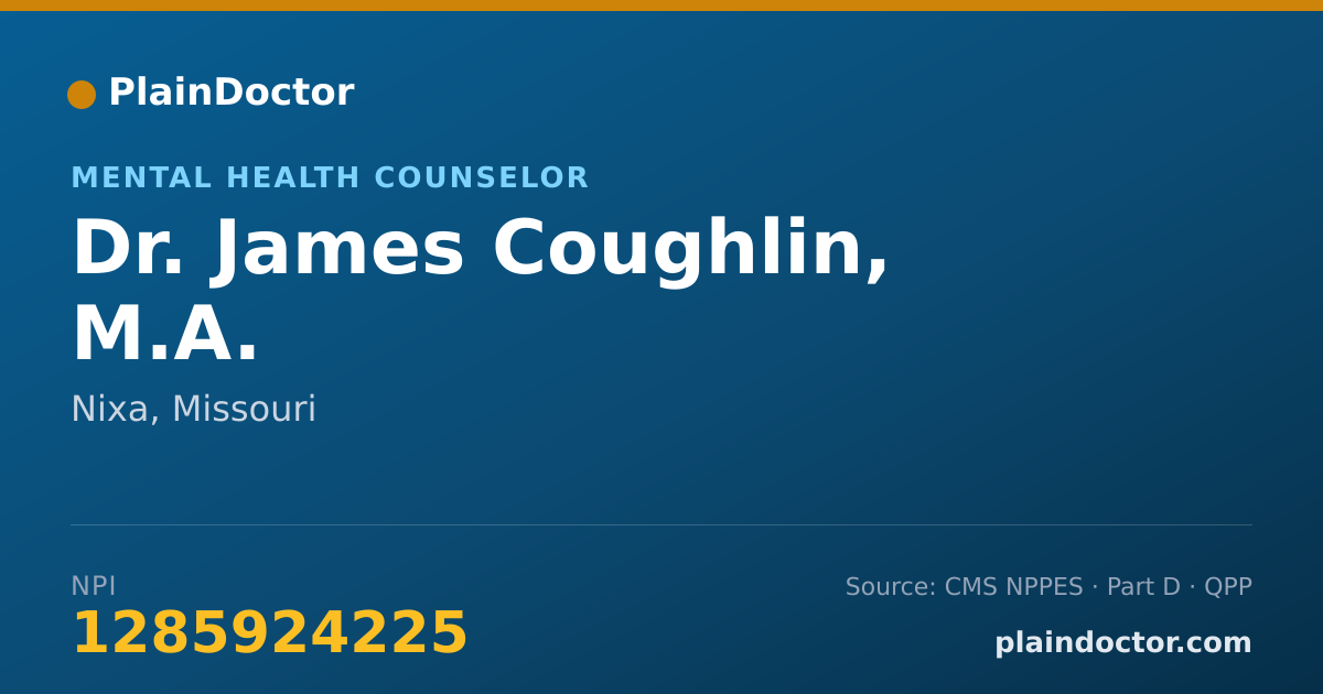 Shareable card for James Coughlin, M.A. - Mental Health Counselor, Nixa, MO