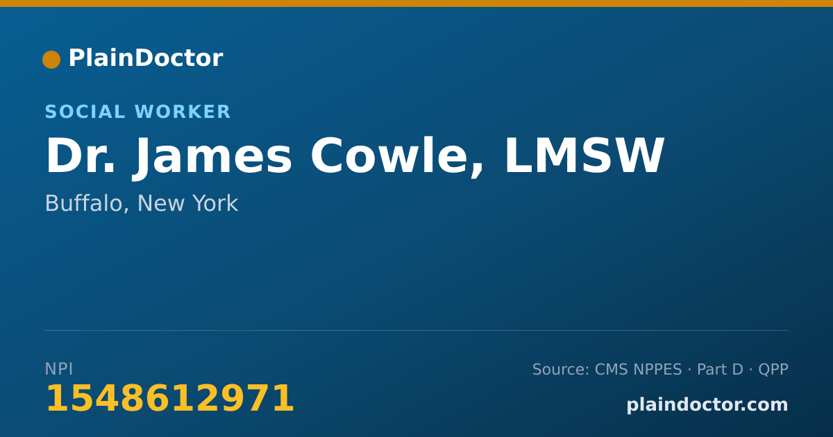 Shareable card for James Cowle, LMSW - Social Worker, Buffalo, NY
