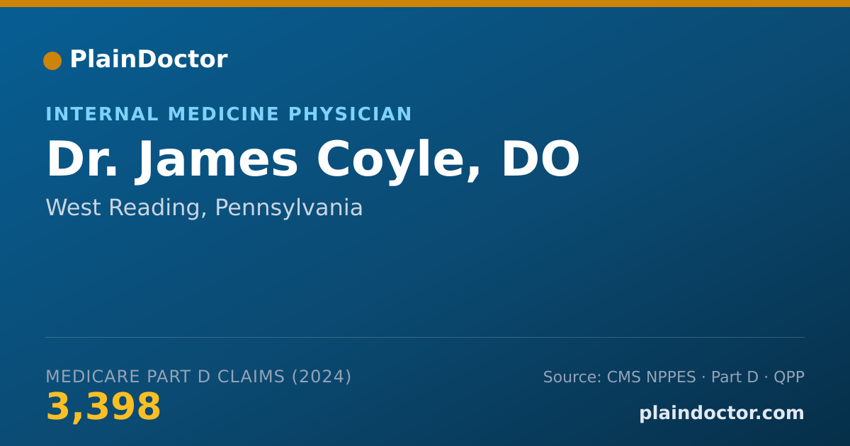 Shareable card for James Coyle, DO - Internal Medicine Physician, West Reading, PA