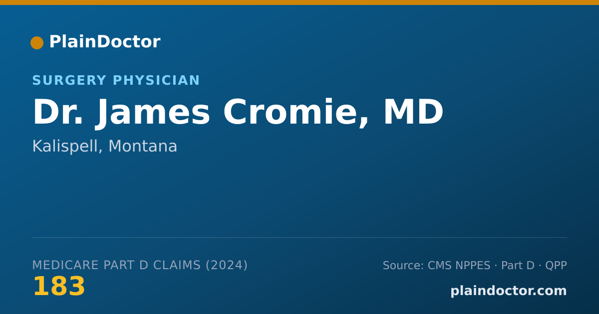 Shareable card for James Cromie, MD - Surgery Physician, Kalispell, MT