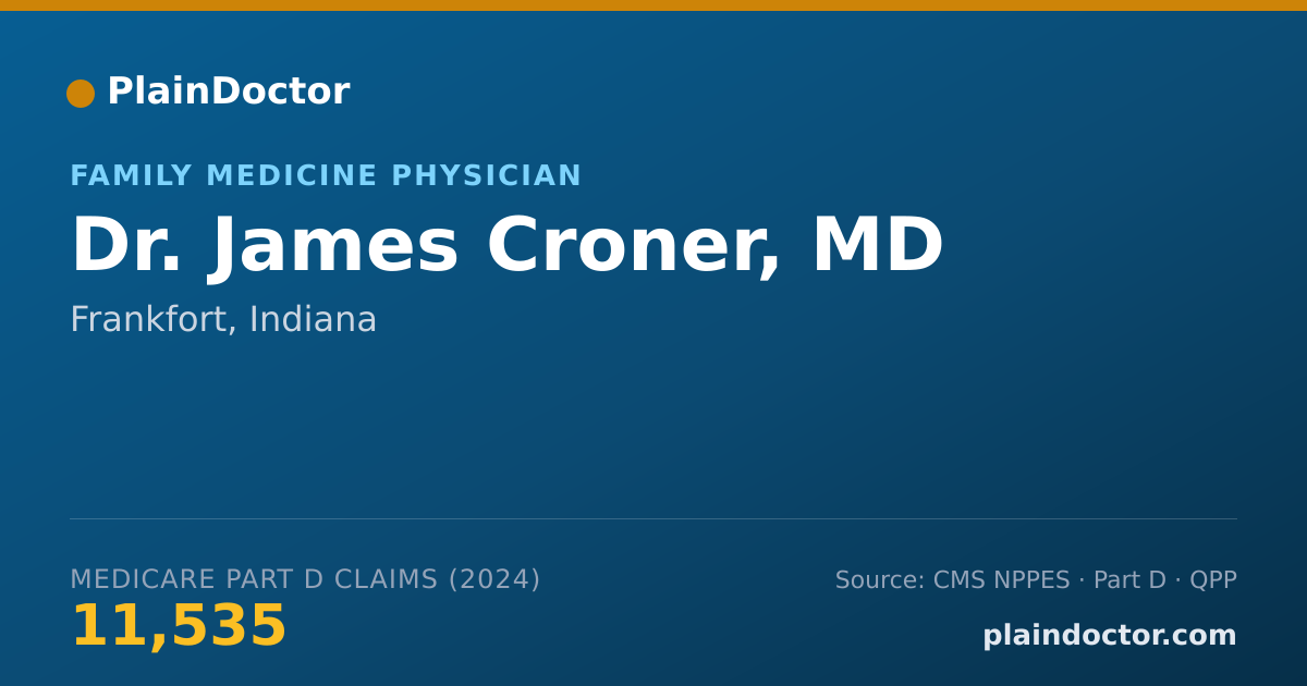 Shareable card for James Croner, MD - Family Medicine Physician, Frankfort, IN