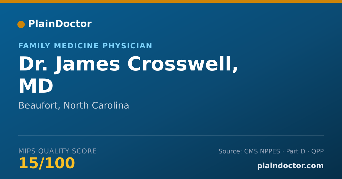 Shareable card for James Crosswell, MD - Family Medicine Physician, Beaufort, NC