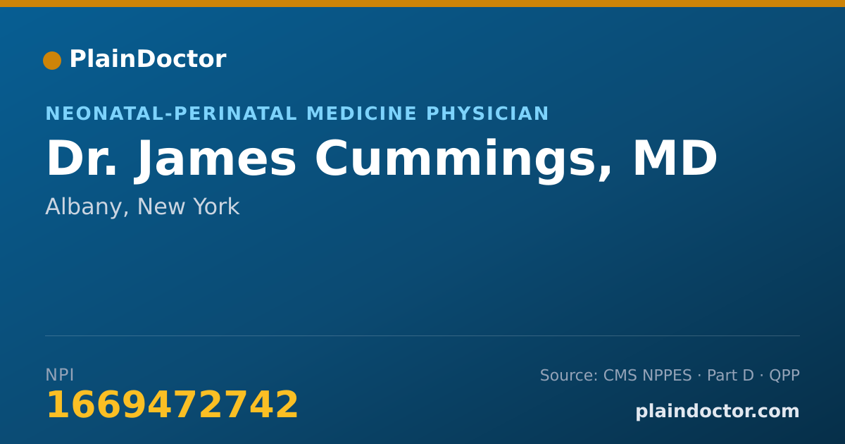 Shareable card for James Cummings, MD - Neonatal-Perinatal Medicine Physician, Albany, NY
