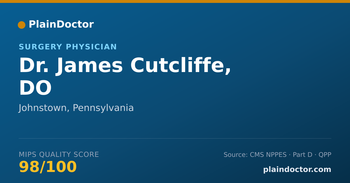 Shareable card for James Cutcliffe, DO - Surgery Physician, Johnstown, PA