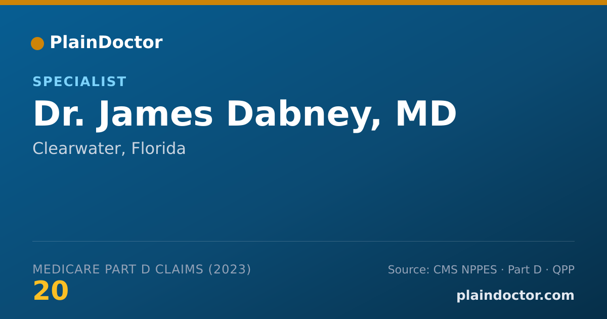 Shareable card for James Dabney, MD - Specialist, Clearwater, FL