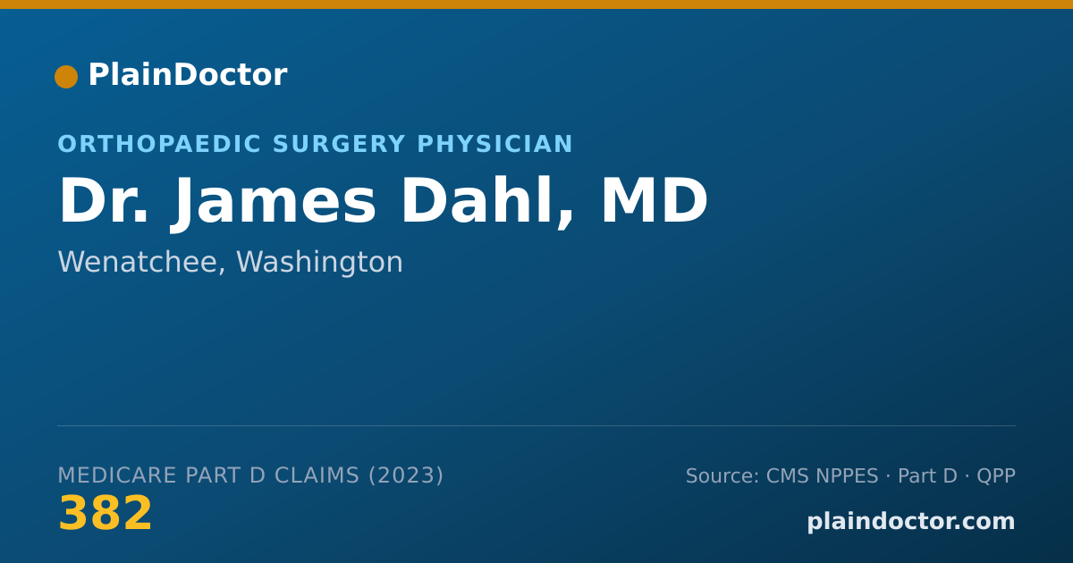 Shareable card for James Dahl, MD - Orthopaedic Surgery Physician, Wenatchee, WA
