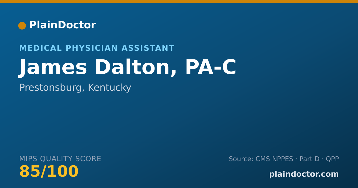 Shareable card for James Dalton, PA-C - Physician Assistant, Prestonsburg, KY