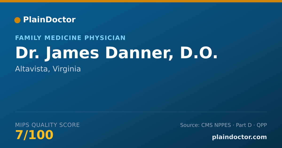 Shareable card for James Danner, D.O. - Family Medicine Physician, Altavista, VA