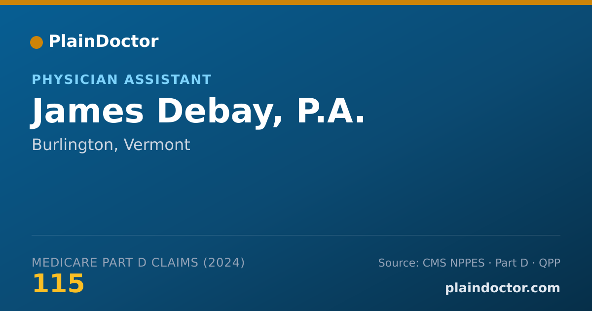 Shareable card for James Debay, P.A. - Physician Assistant, Burlington, VT