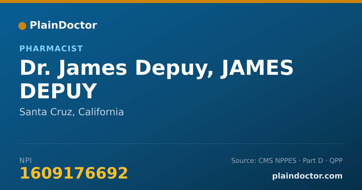 Shareable card for James Depuy, JAMES DEPUY - Pharmacist, Santa Cruz, CA