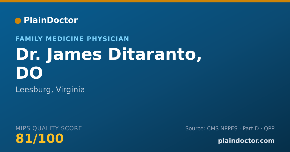 Shareable card for James Ditaranto, DO - Family Medicine Physician, Leesburg, VA