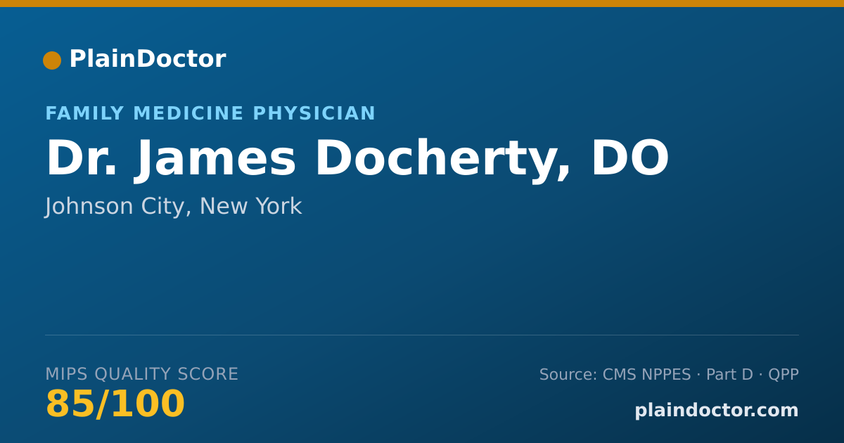Shareable card for James Docherty, DO - Family Medicine Physician, Johnson City, NY