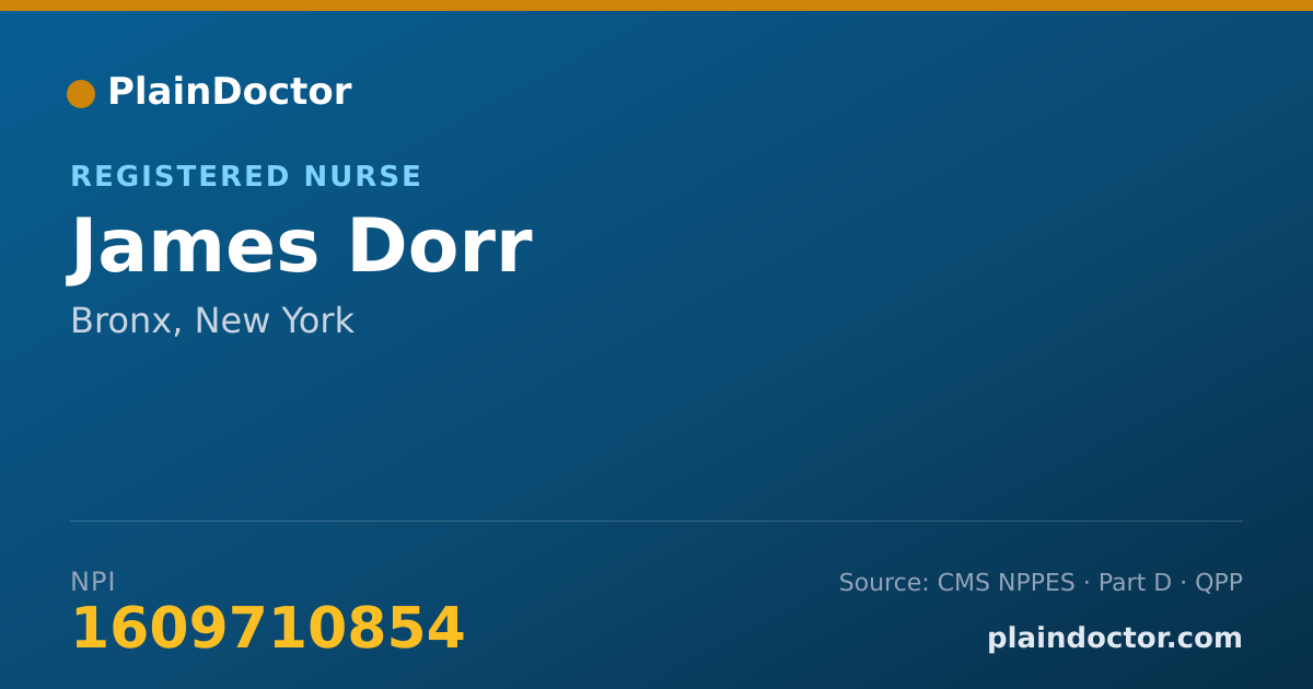 Shareable card for James Dorr - Registered Nurse, Bronx, NY