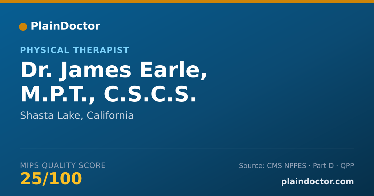 Shareable card for James Earle, M.P.T., C.S.C.S. - Physical Therapist, Shasta Lake, CA