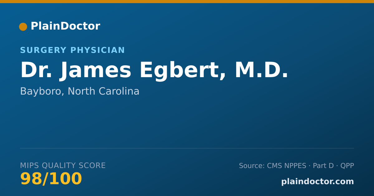 Shareable card for James Egbert, M.D. - Surgery Physician, Bayboro, NC