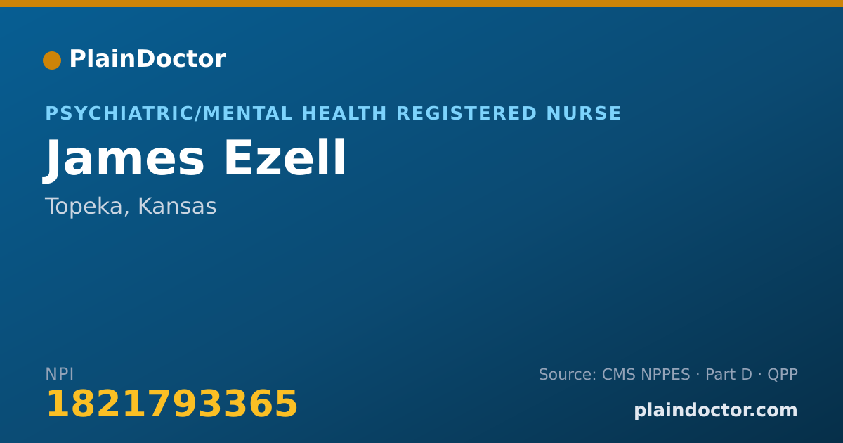 Shareable card for James Ezell - Psychiatric/Mental Health Registered Nurse, Topeka, KS