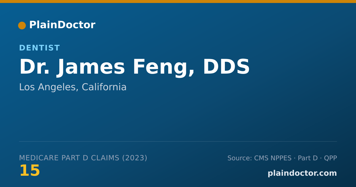 Shareable card for James Feng, DDS - Dentist, Los Angeles, CA