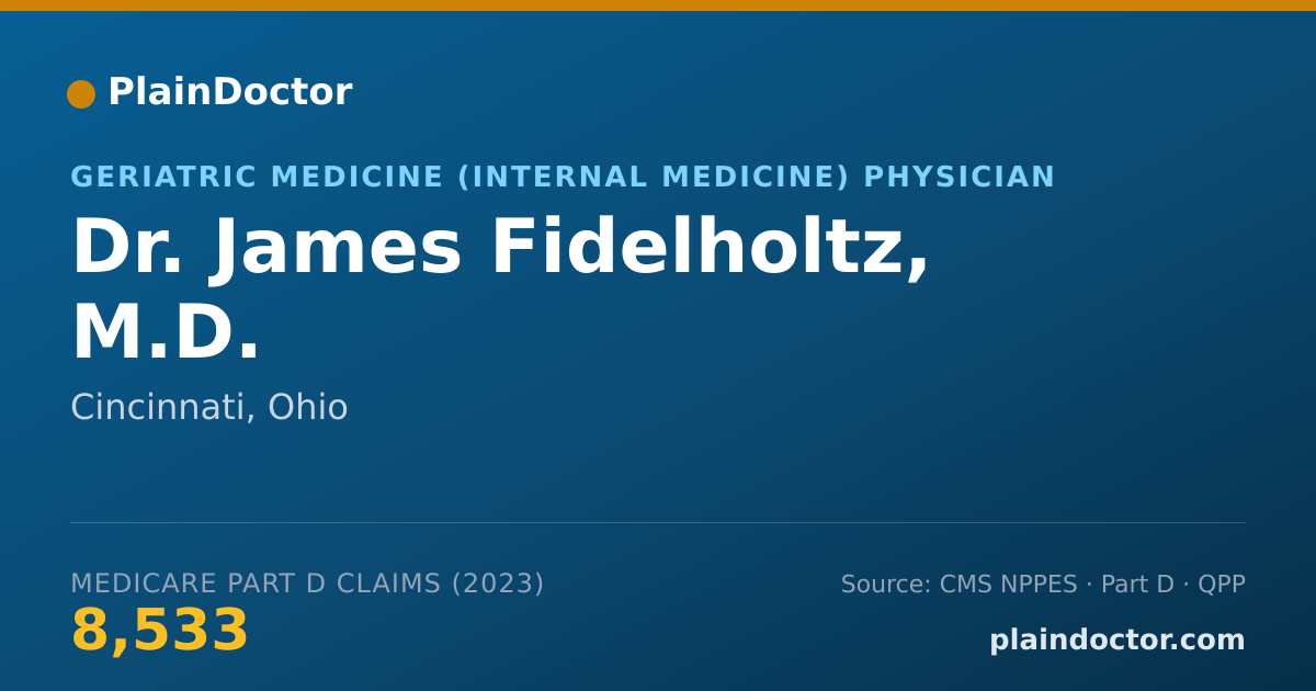 Shareable card for James Fidelholtz, M.D. - Geriatric Medicine (Internal Medicine) Physician, Cincinnati, OH