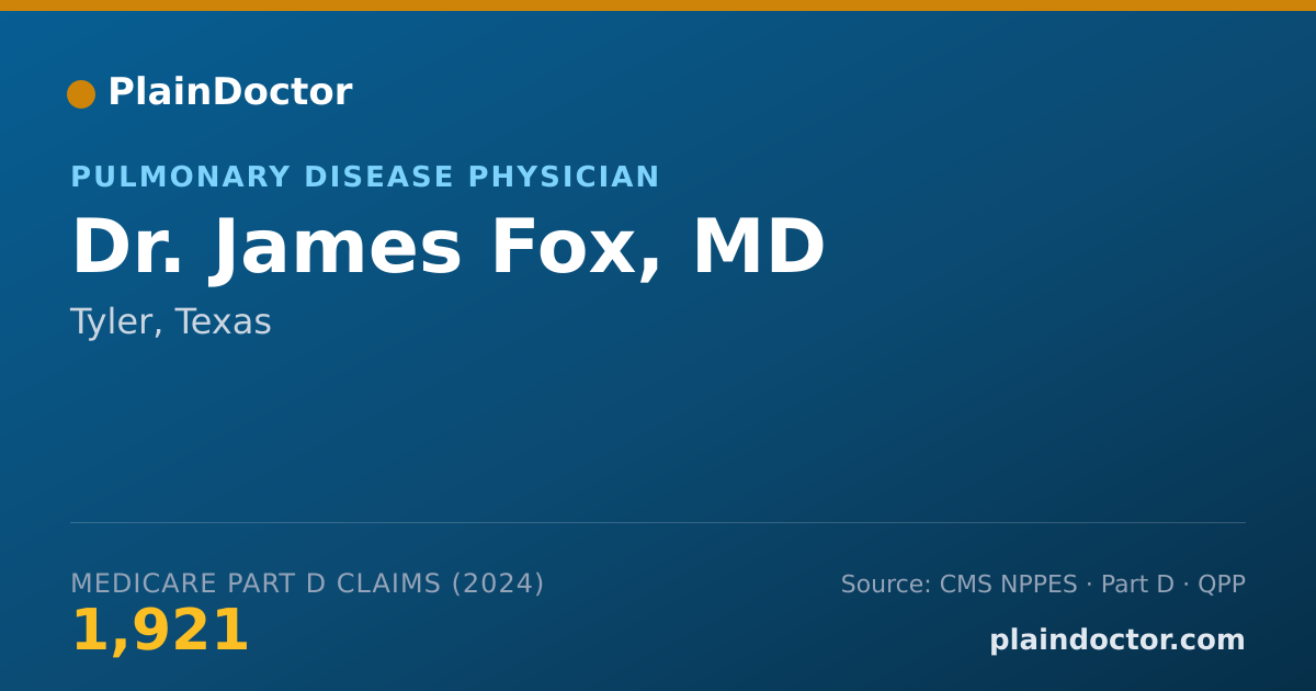 Shareable card for James Fox, MD - Critical Care Medicine (Internal Medicine) Physician, Tyler, TX
