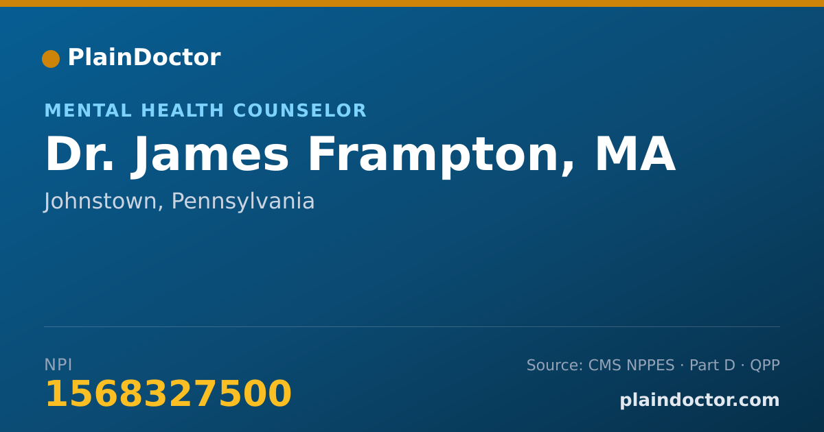 Shareable card for James Frampton, MA - Mental Health Counselor, Johnstown, PA
