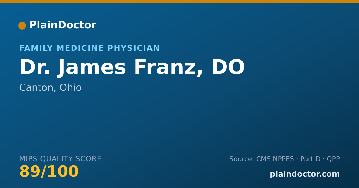 Shareable card for James Franz, DO - Family Medicine Physician, Canton, OH