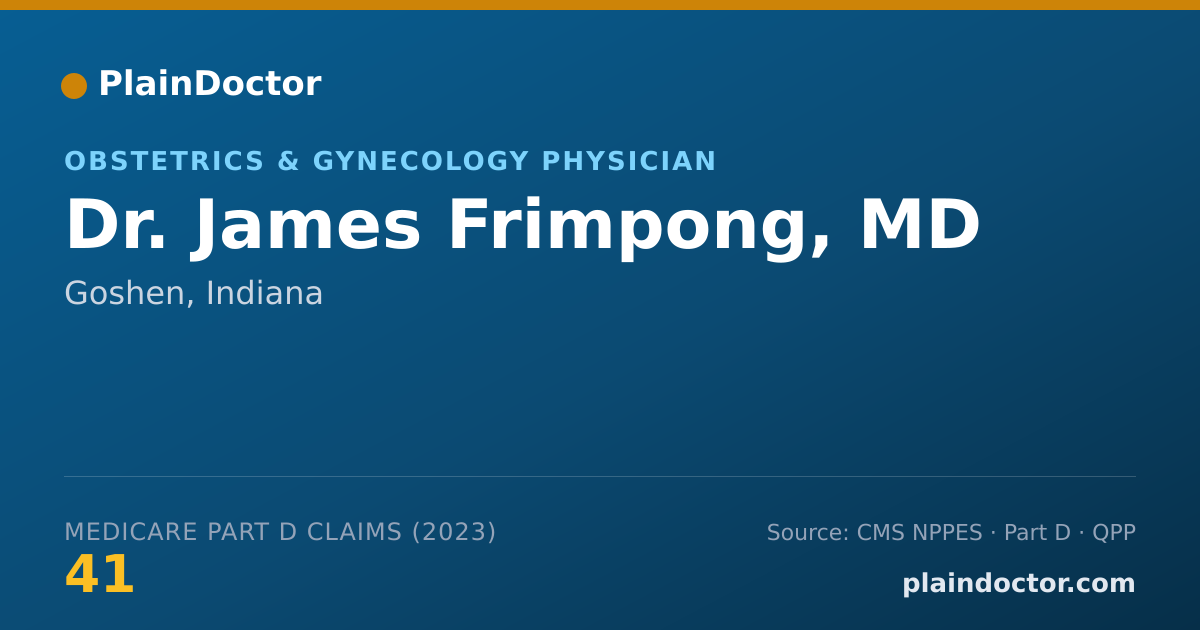 Shareable card for James Frimpong, MD - Obstetrics & Gynecology Physician, Goshen, IN