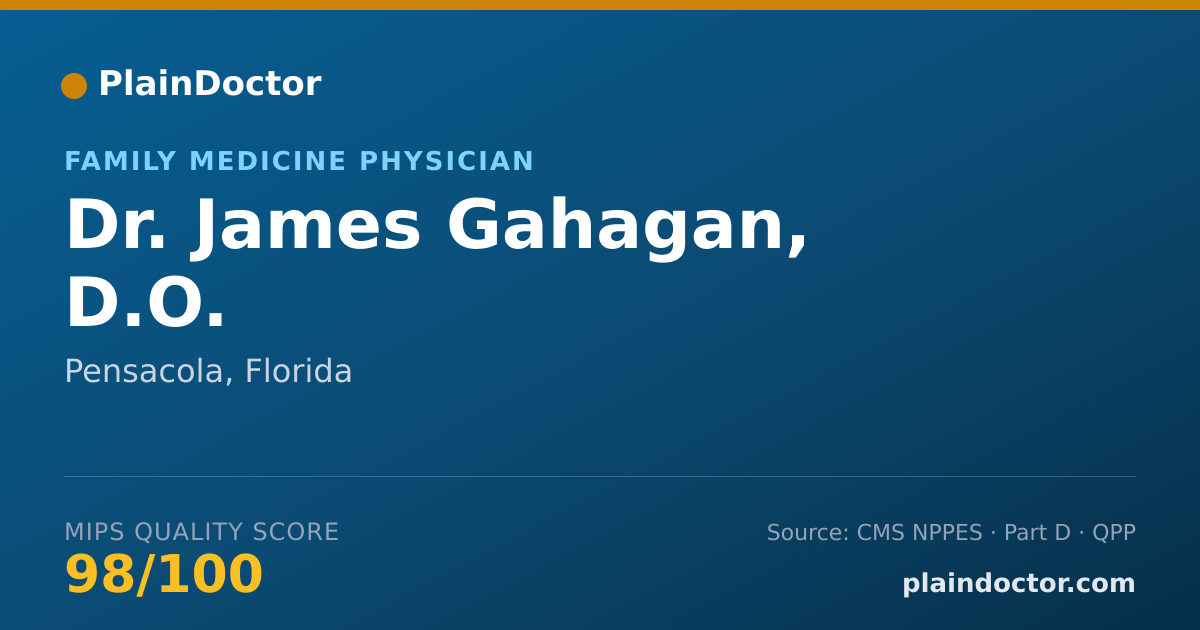 Shareable card for James Gahagan, D.O. - Family Medicine Physician, Pensacola, FL