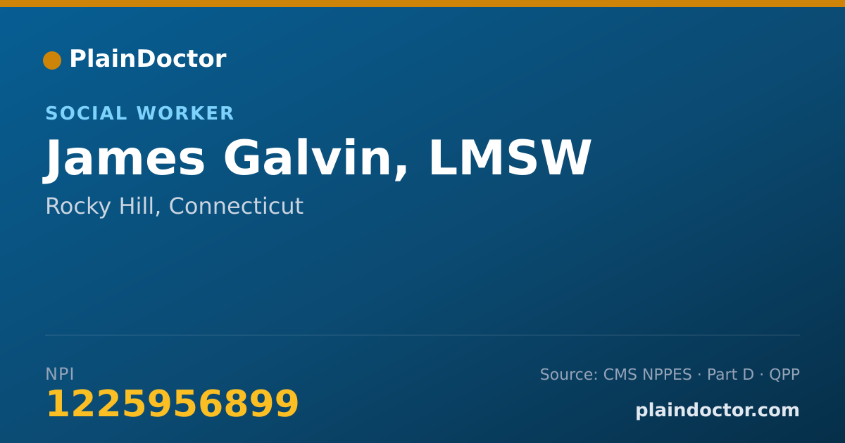 Shareable card for James Galvin, LMSW - Social Worker, Rocky Hill, CT