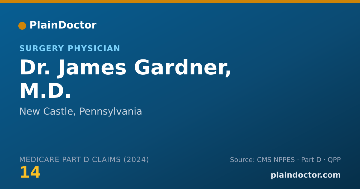 Shareable card for James Gardner, M.D. - Surgery Physician, New Castle, PA