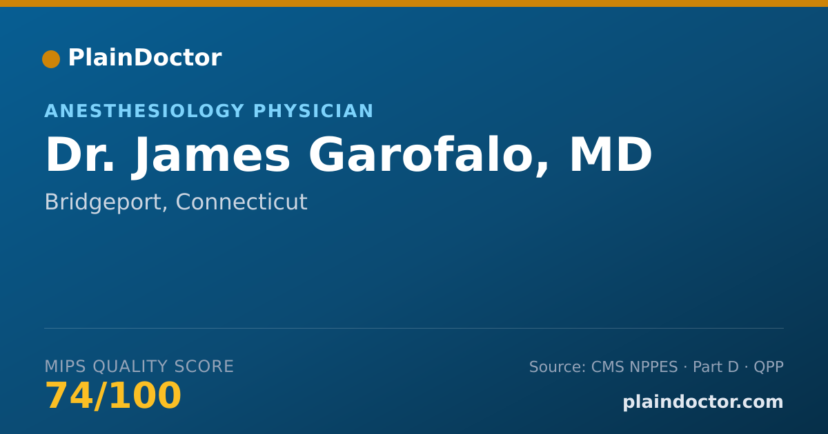 Shareable card for James Garofalo, MD - Anesthesiology Physician, Bridgeport, CT