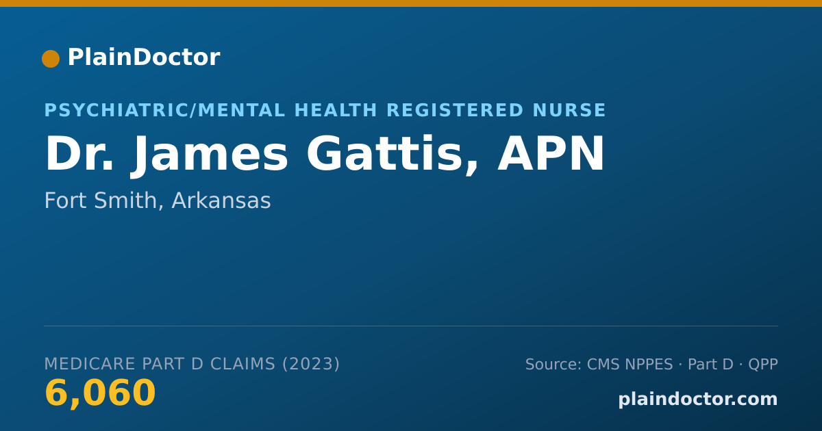 Shareable card for James Gattis, APN - Psychiatric/Mental Health Registered Nurse, Fort Smith, AR