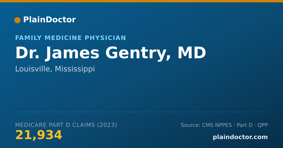 Shareable card for James Gentry, MD - Family Medicine Physician, Louisville, MS