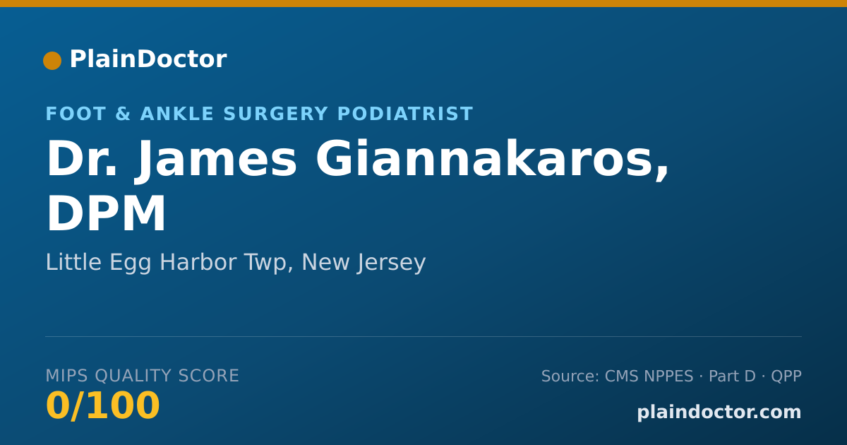 Shareable card for James Giannakaros, DPM - Foot & Ankle Surgery Podiatrist, Little Egg Harbor Twp, NJ