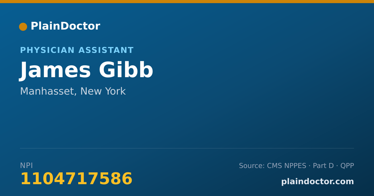 Shareable card for James Gibb - Physician Assistant, Manhasset, NY