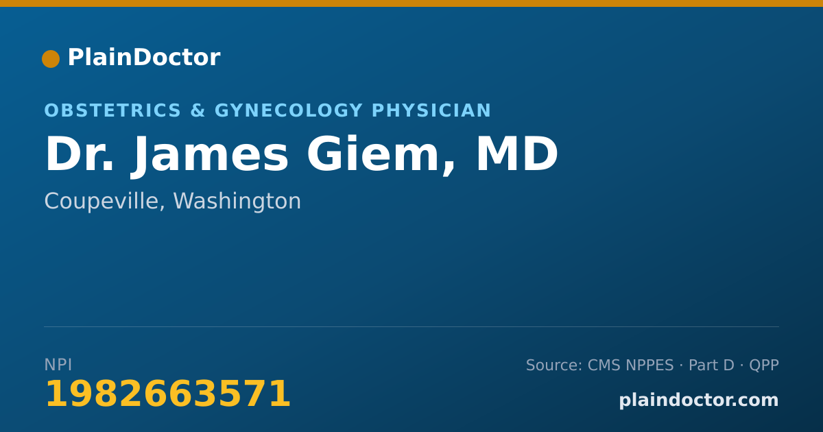 Shareable card for James Giem, MD - Obstetrics & Gynecology Physician, Coupeville, WA