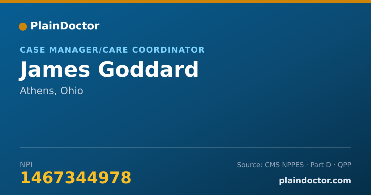Shareable card for James Goddard - Case Manager/Care Coordinator, Athens, OH