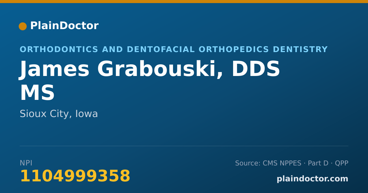 Shareable card for James Grabouski, DDS MS - Orthodontics and Dentofacial Orthopedics Dentistry, Sioux City, IA