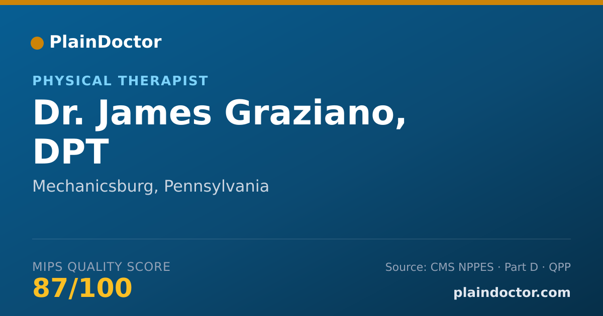 Shareable card for James Graziano, DPT - Physical Therapist, Mechanicsburg, PA